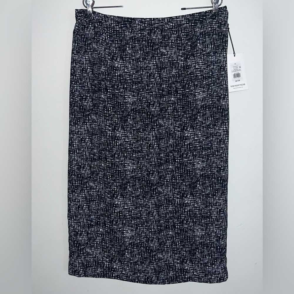 Who What Wear NEW Abstract Print High Rise Midi Pencil Skirt Sz 16